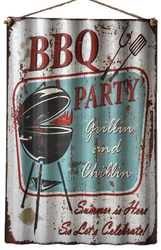 Wall Plaque Corrugated BBQ Party