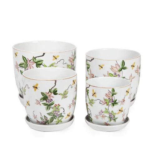 TULIP POT W/SCR - BEES [Sz:Small]