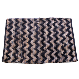 JUTE & CHENILLE FLOOR MAT (BLACK) 60X90CMS