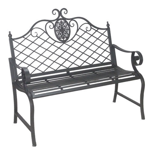 WROUGHT IRON BENCH CHARCOAL