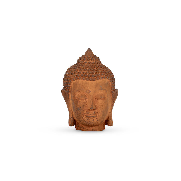 BUDDAH HEAD STATUE CAST IRON 