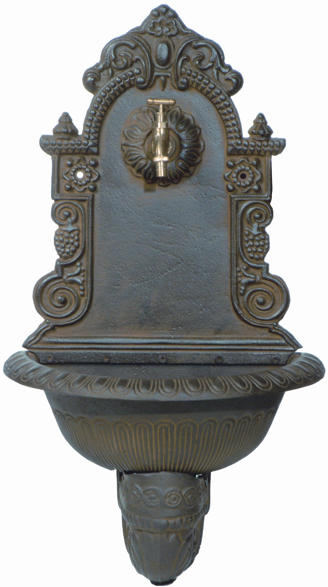 WALL FOUNTAIN W/TAP ANTIQUE [Col:RUST]