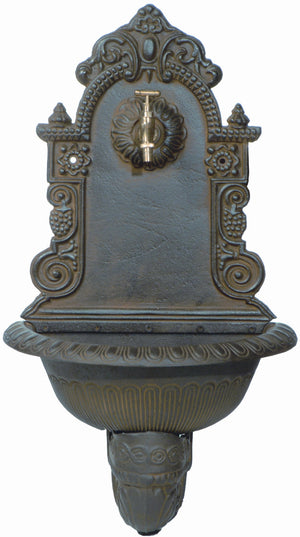 WALL FOUNTAIN W/TAP ANTIQUE [Col:RUST]