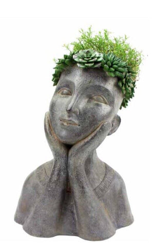 GIRL FLOWER PLANTER - LEANING RIGHT 