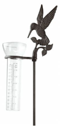 CAST IRON HUMMING BIRD RAIN GUAGE