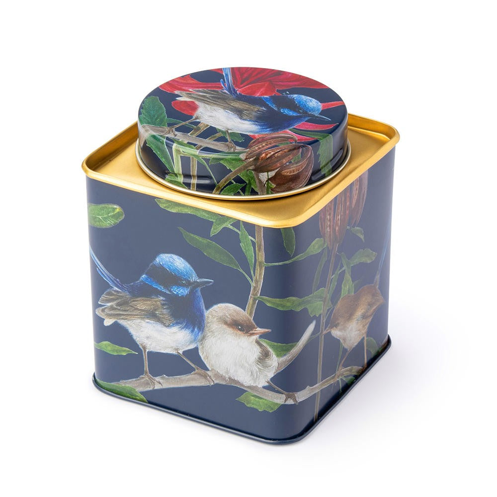 Blue Wren Small Tea Caddy