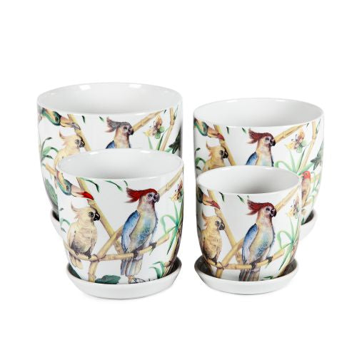 Tulip Pot w/scr Birds [Sz:Xtra Large]