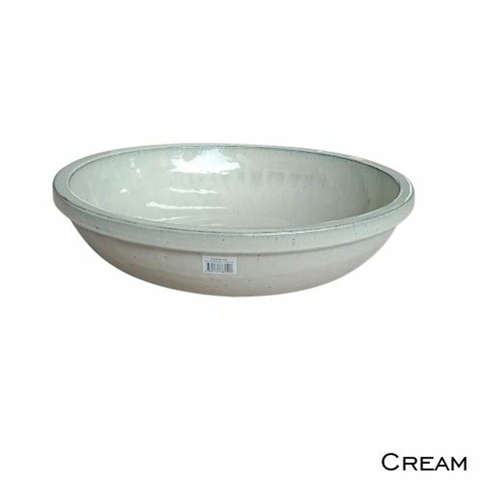 Terracotta Glazed Water Bowl [Sz:55CM Col:CREAM]