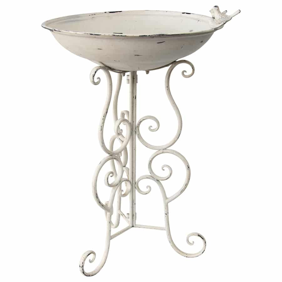 BIRDBATH W/TH 3 BIRDS [Col:ANTIQUE WHITE]