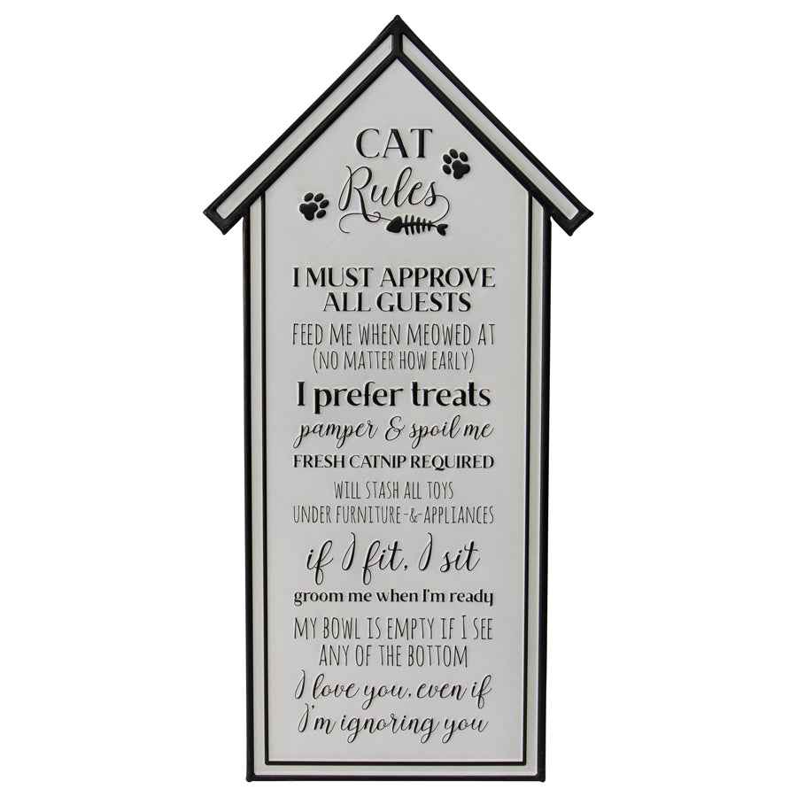CAT RULES WALL SIGN 