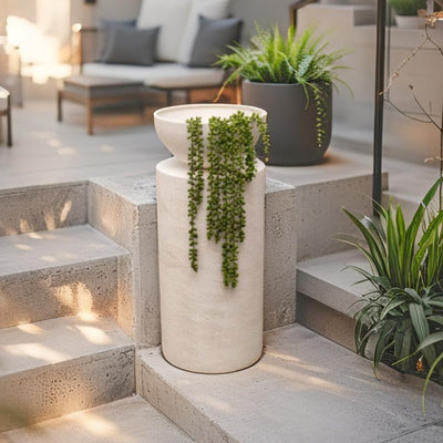 Round Pillar with Planter [Sz:Small]