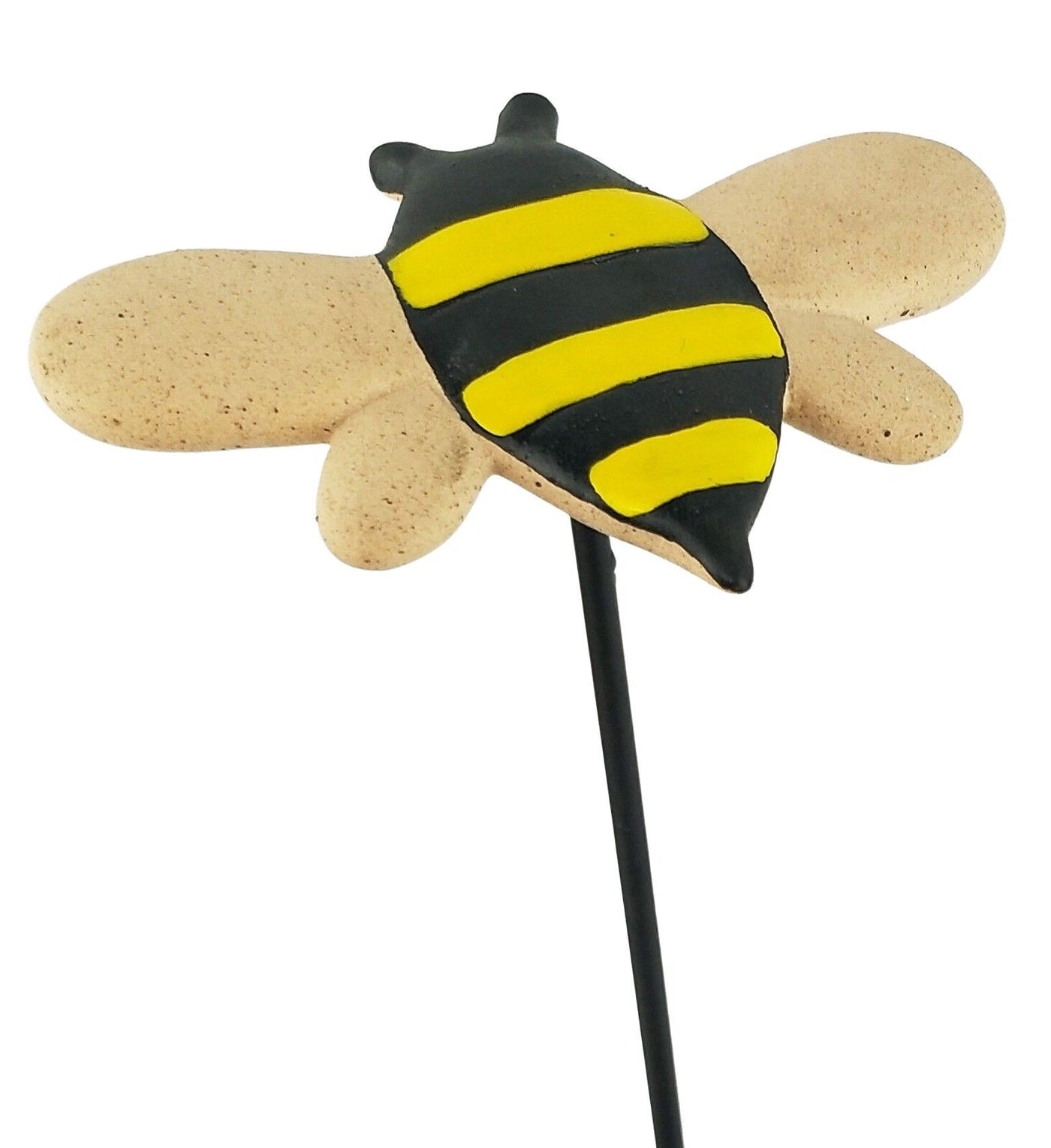 Bee Garden Charm on Stick Black & Yellow