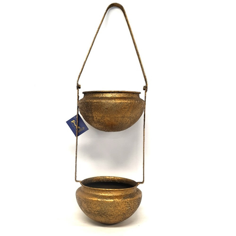 DOUBLE GOLD HANGING PLANTER