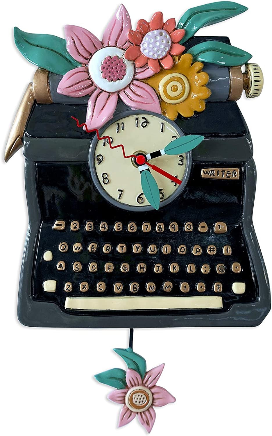 Black Vintage Writer clock – Garden Affair a Living Gift